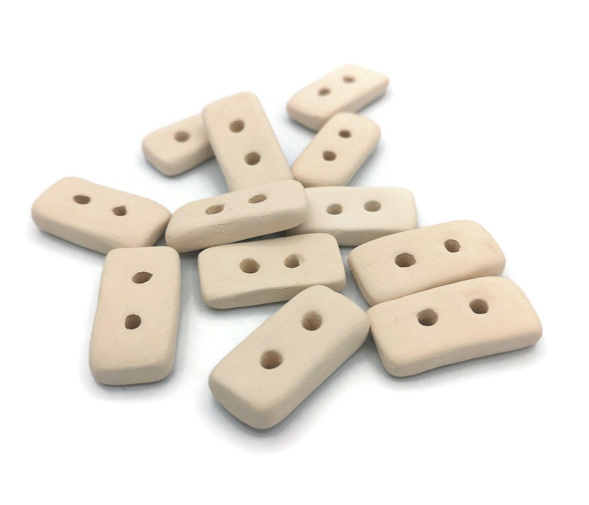 12Pc Handmade Ceramic Bisque Button lot Ready To Paint, Flatback Sewing Buttons For Coat, Unpainted Ceramics To Paint, Diy Craft Kit - Ceramica Ana Rafael