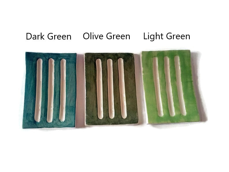 CLAY SOAP DISH with drain, rectangular soap dish for shower, self draining sponge holder, sustainable gift for her, shampoo bar holder - Ceramica Ana Rafael