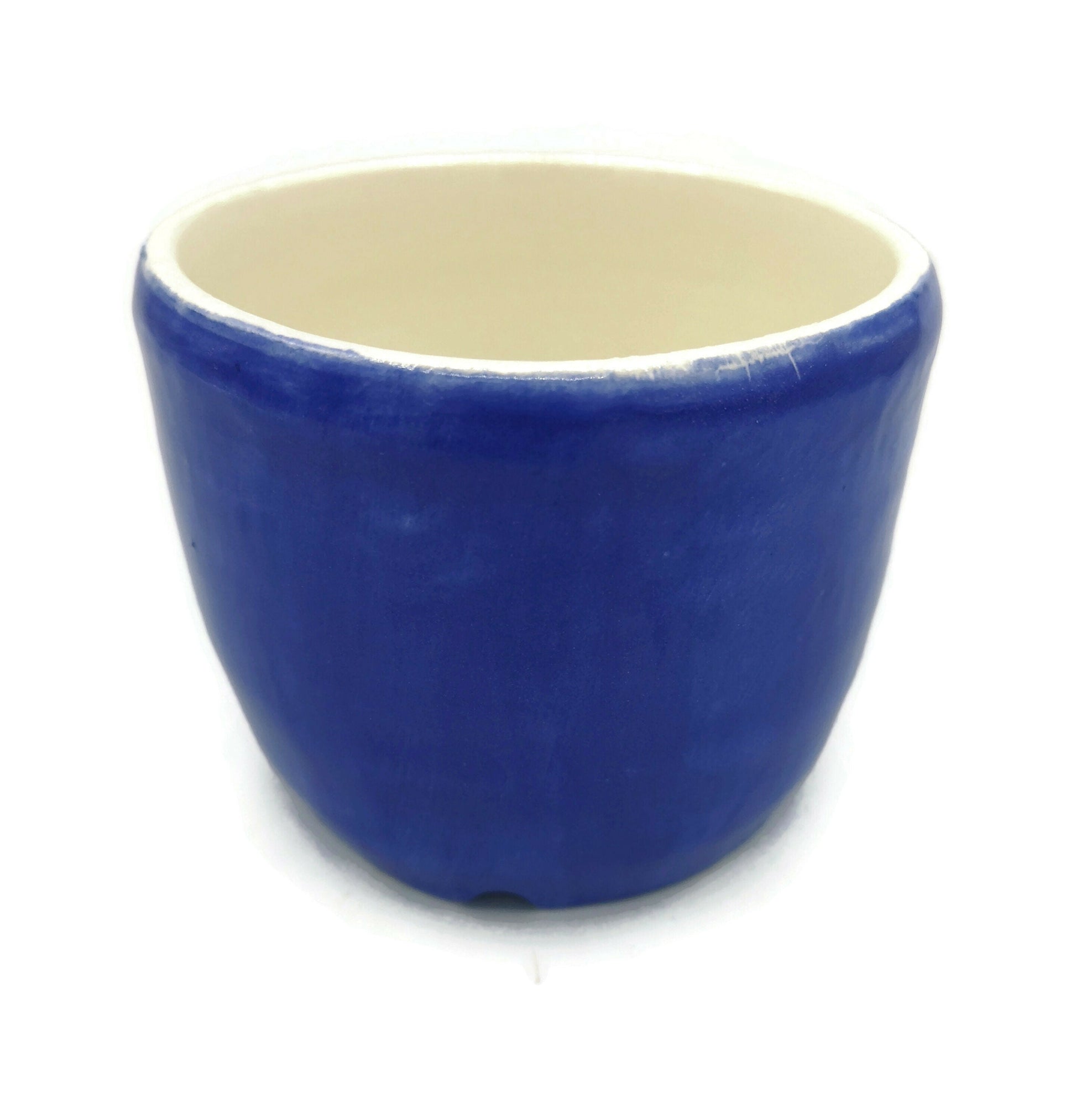 SMALL SUCCULENT POT, Ceramic Planter, Royal Blue Ceramic Cute Vase, House Warming Gifts, Mom Birthday Gift From Daughter - Ceramica Ana Rafael