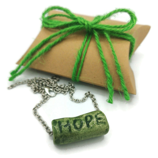 Trendy Necklace Hope Bead, Best Gifts For Her, Meaningful Aesthetic Necklace Gift For Women, Mom Birthday Gift From Daughter, Best Sellers - Ceramica Ana Rafael