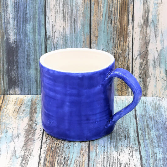 Large Handmade Ceramic Mug, Royal Blue Pottery Cool Coffee Mugs, Unique Coffee Lover Gift For Men Who Have Everything - Ceramica Ana Rafael