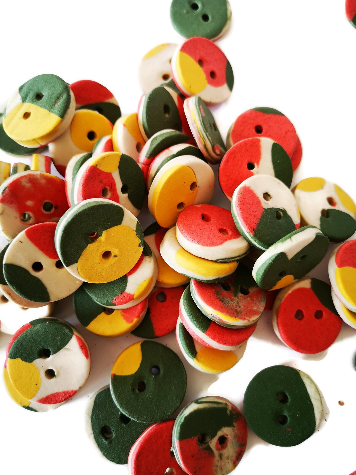 6 Pcs Handmade Ceramic Sewing Buttons, Coat Buttons Strange And Unusual, Jewelry Making Buttons Cute Best Sellers Sewing Supplies And Notion - Ceramica Ana Rafael