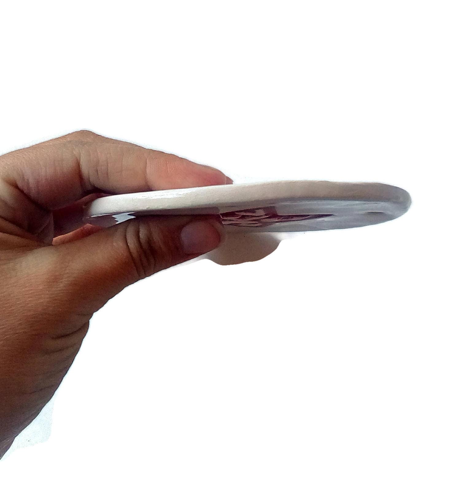 1Pc Red and White Handmade Ceramic Decorative Wall Hanging For Holiday Home Decor, Round Christmas Tree Ornament With Engraved Star - Ceramica Ana Rafael