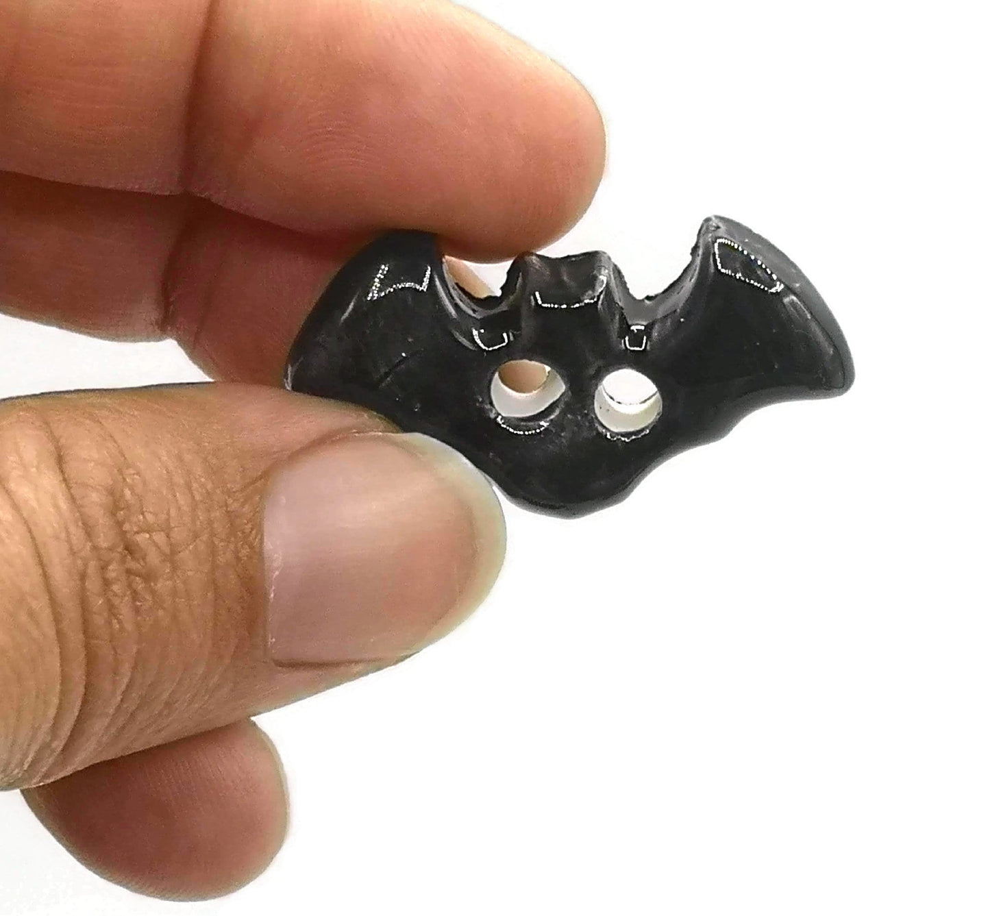 3Pcs Handmade Ceramic Black Bat Sewing Buttons For Halloween Costumes or Home Decor, Extra Large Novelty Accessories For Clothing Finishes - Ceramica Ana Rafael