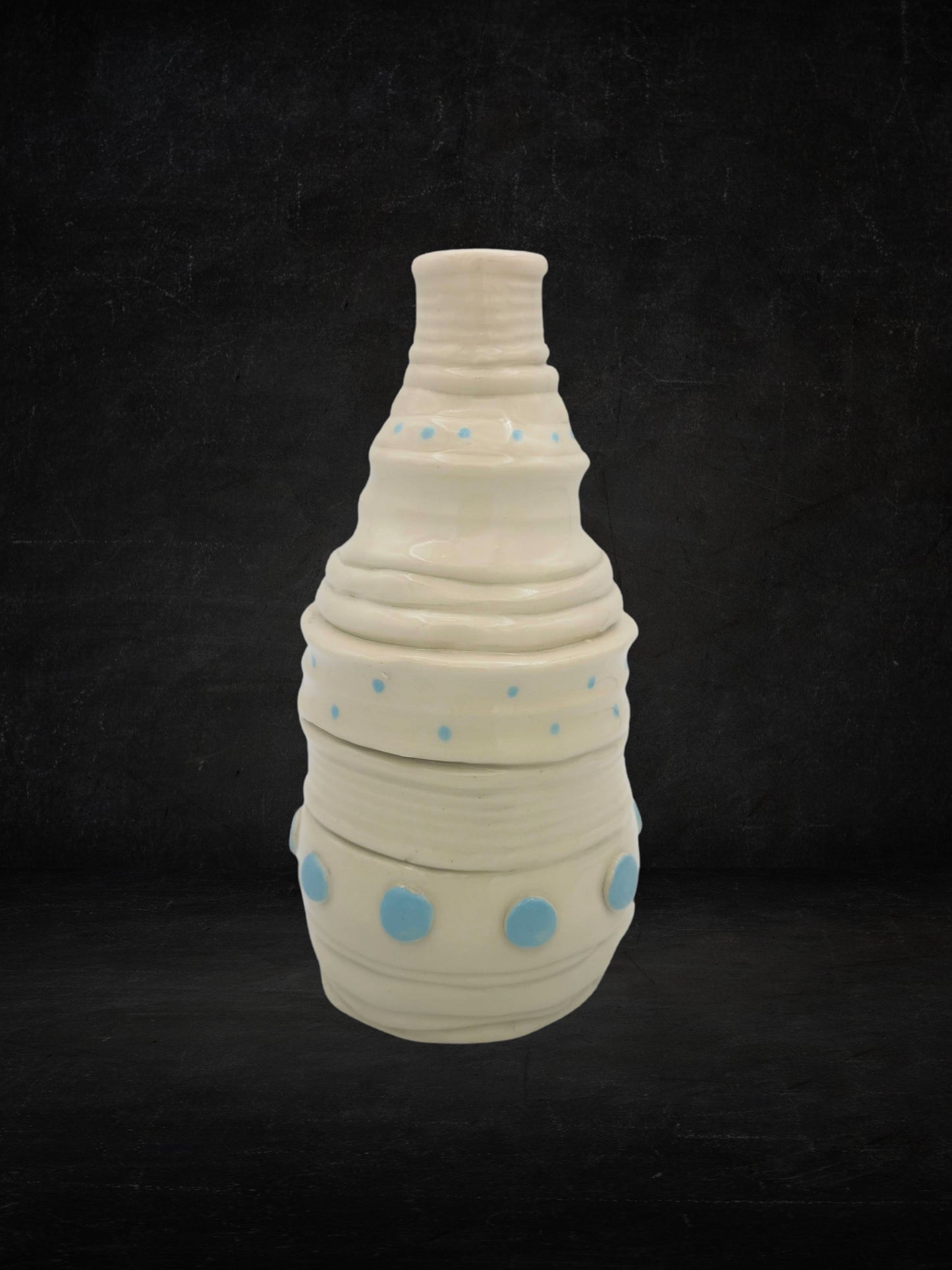 Irregular Handmade Ceramic Vase For Flowers, Textured Decorative Handbuilt Stoneware Sculptural Bottle For Home Decor With Rustic Look - Ceramica Ana Rafael