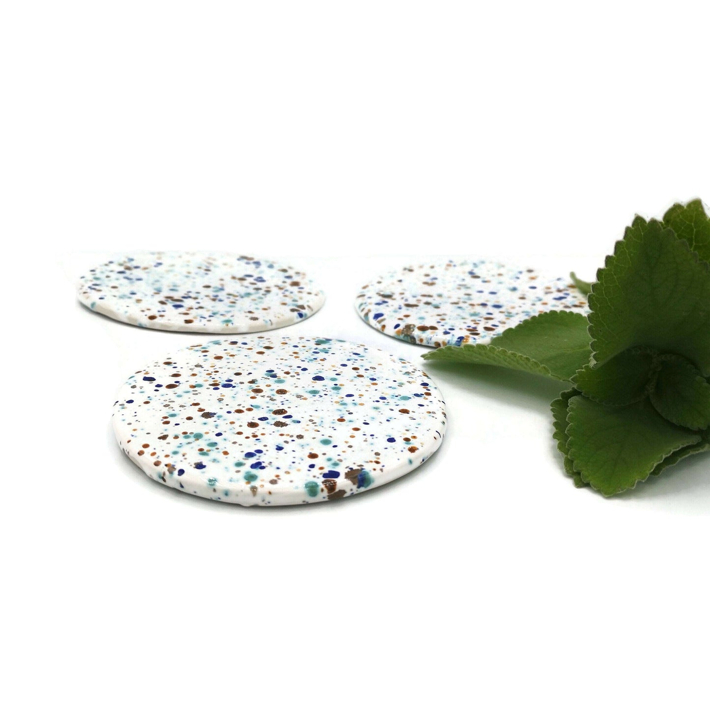 1Pc Large Handmade Ceramic Coasters Round, Funny Office Desk Accessories for Men, Best Gifts For Him, Cute Housewarming Gift First Home