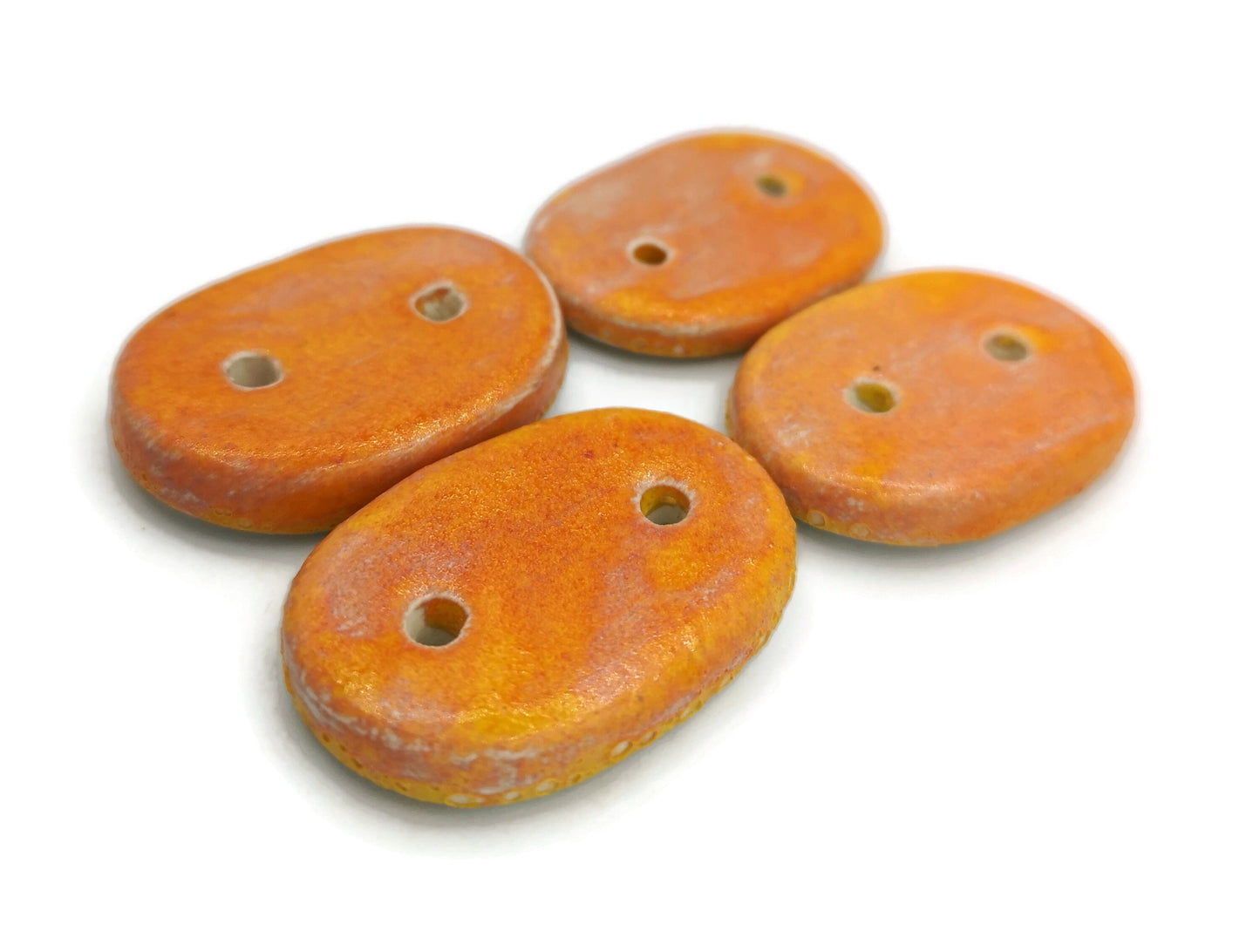 Decorative Sewing Buttons Flat Back 2 Holes, Antique Look Sewing Supplies And notions, Handmade Ceramic Custom Buttons, Large Fancy Buttons - Ceramica Ana Rafael