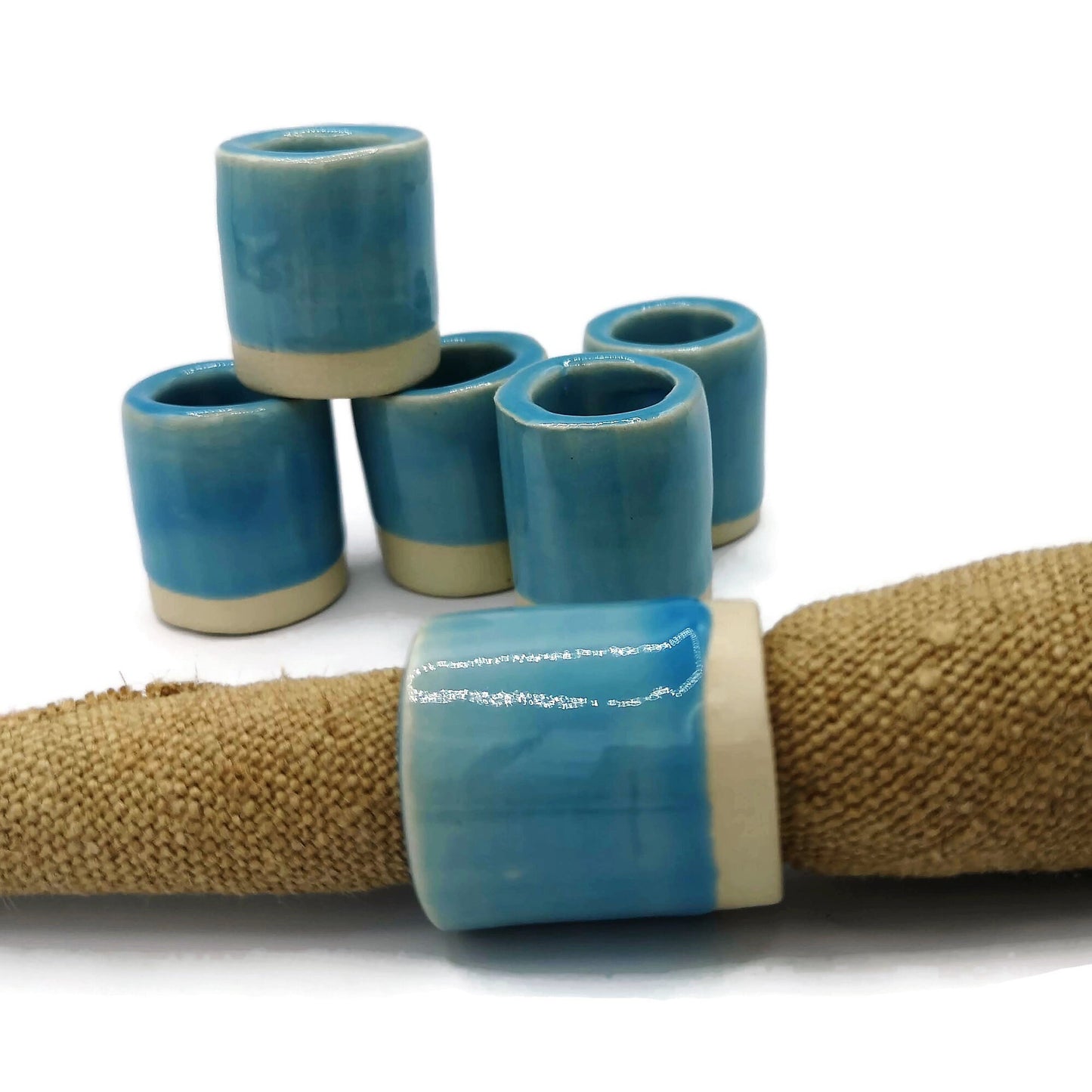 HOLIDAY NAPKIN RINGS, Summer Napkin Holder, Handmade Ceramic Fancy Set Of 4 Clay Napkin Holders, Custom Porcelain Napkin Personalized Rings - Ceramica Ana Rafael
