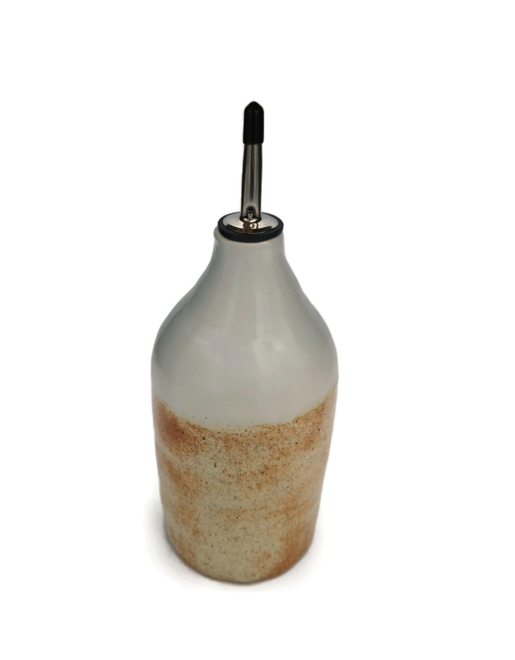 hand thrown pottery olive oil dispenser handmade ceramics, housewarming Gift First Home cooking gifts, speckled stoneware Olive Oil Cruet - Ceramica Ana Rafael