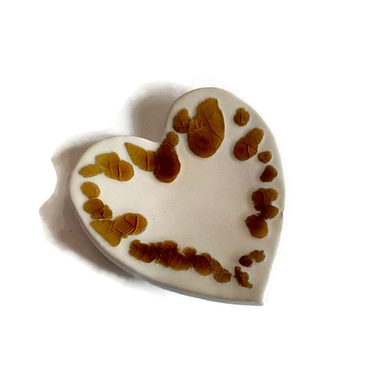 White Handmade Ceramic Heart Ring Holder Dish, Custom Jewelry Dish Best Gifts For Her, Mom Birthday Gift From Daughter, Best Sellers - Ceramica Ana Rafael