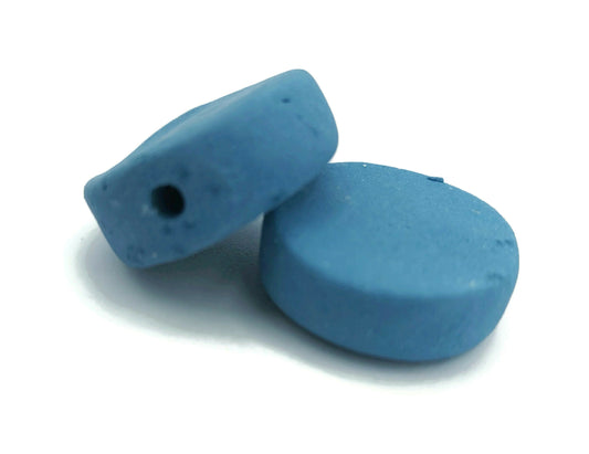 2 Pcs Handmade Ceramic Beads Ready To Ship, Unique Clay Beads For Jewelry Making, Colorful Decorative Coin Beads, Pastel Disc Beads - Ceramica Ana Rafael