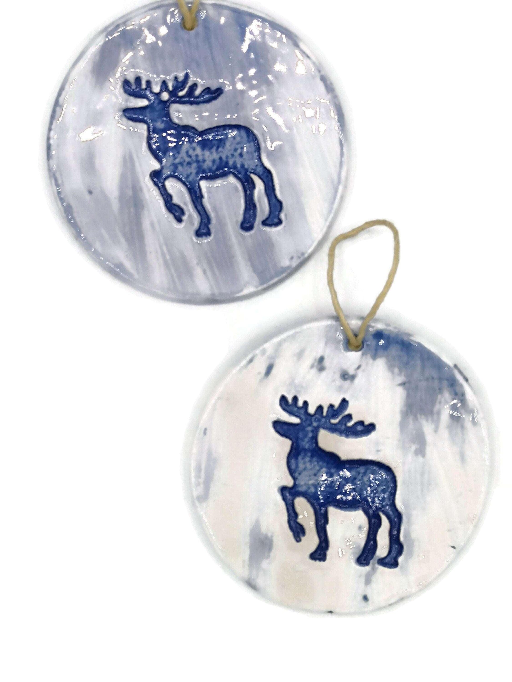 1Pc Handmade Ceramic Reindeer Ornament, Retro Small Wall Hanging, best sellers 2022, Best Gifts For Her, Christmas gift for mom