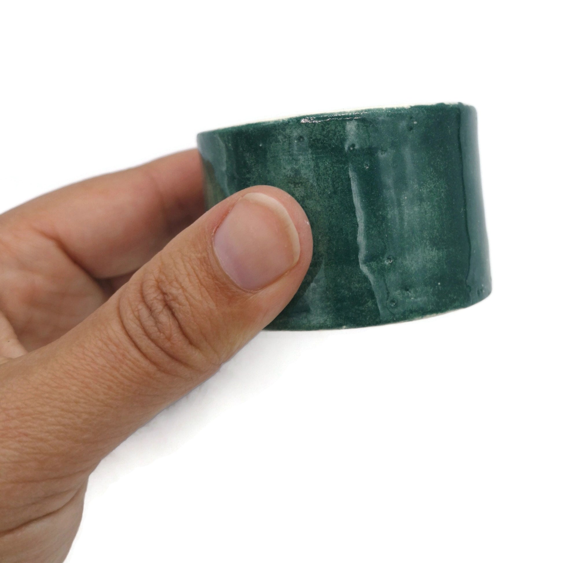 Handmade Ceramic Planter, Small Green Vase for Cactus or Succulents, Mom Birthday Gift From Daughter, Office Desk Accessories For Women - Ceramica Ana Rafael