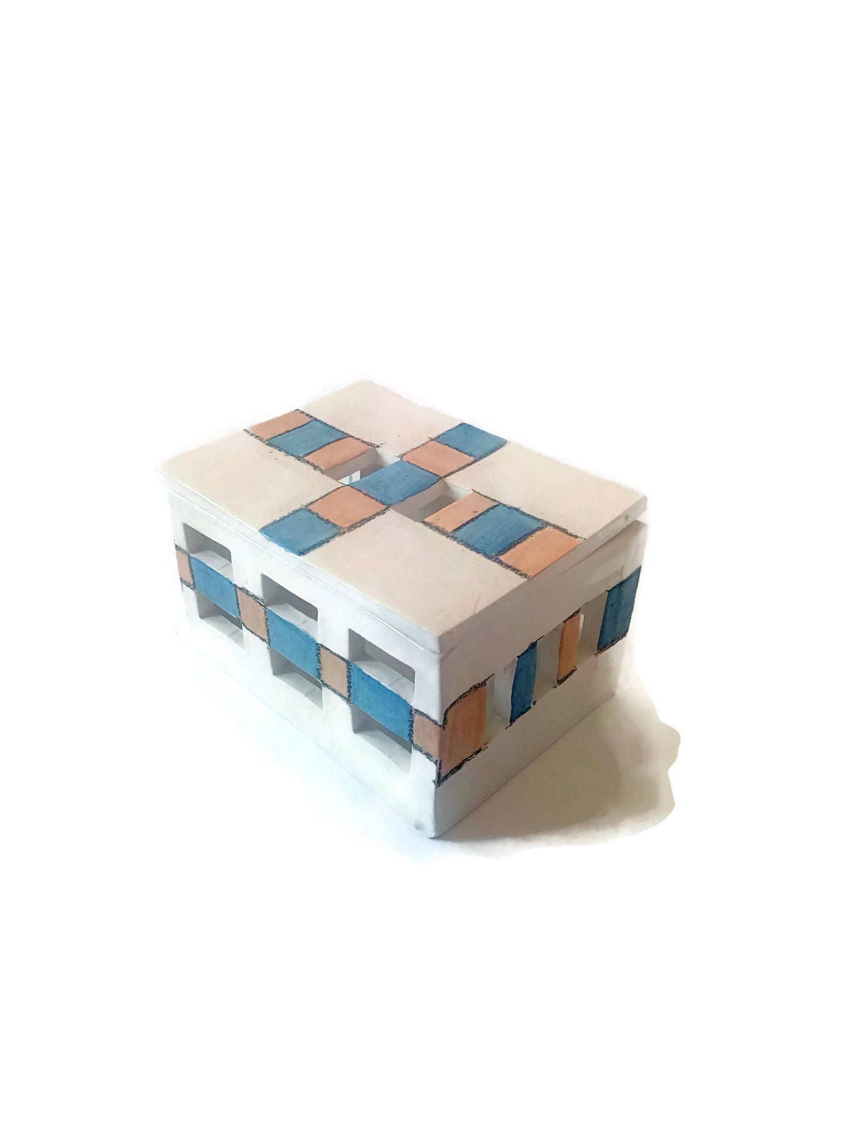 UNIQUE JEWELRY BOX, Hand Painted Large Jewelry Box With Lid, Decorative Ceramic Minimalist Box, Modern Treasure Box - Ceramica Ana Rafael