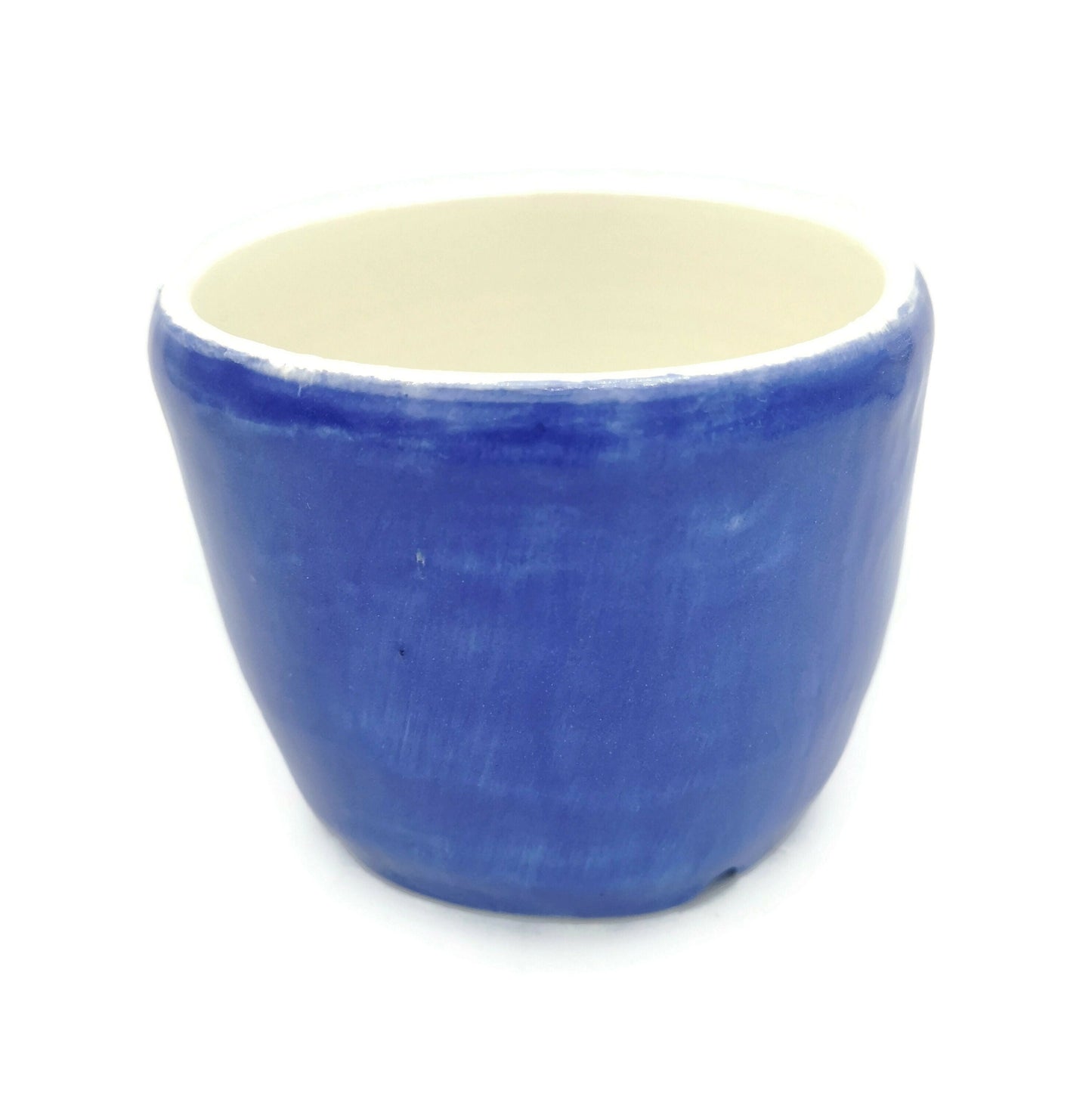 SMALL SUCCULENT POT, Ceramic Planter, Royal Blue Ceramic Cute Vase, House Warming Gifts, Mom Birthday Gift From Daughter - Ceramica Ana Rafael