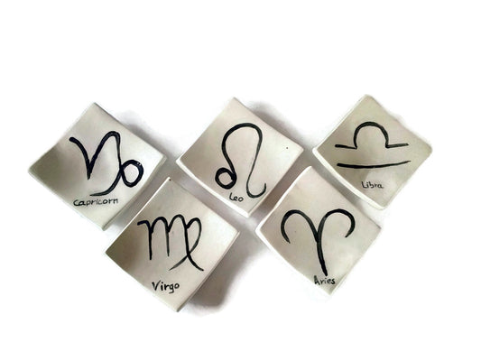 Zodiac Tray Ring Dish, Clay Jewelry Dish, Mothers Day Gift For Grandma, Ring Holder Dish Best Gifts For Her, Mom Birthday Gift From Daughter - Ceramica Ana Rafael
