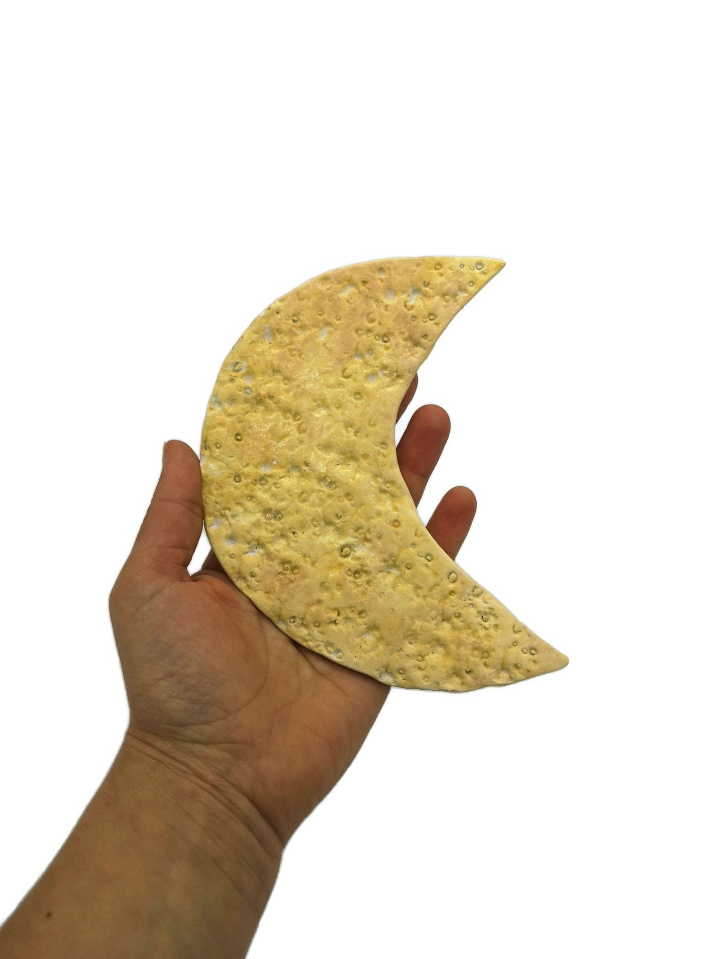 1Pc Handmade Ceramic Moon Wall Hanging, Boho Ceramic Nursery Ornaments