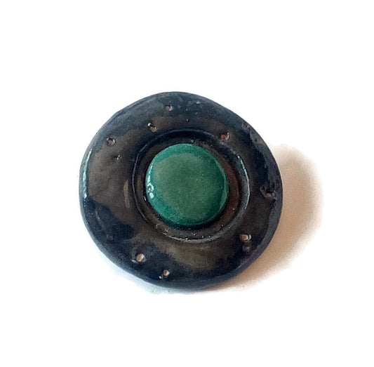 Small Handmade Round Shape Ceramic Jewelry For Women, Scarf Brooch Gift For Wife - Ceramica Ana Rafael
