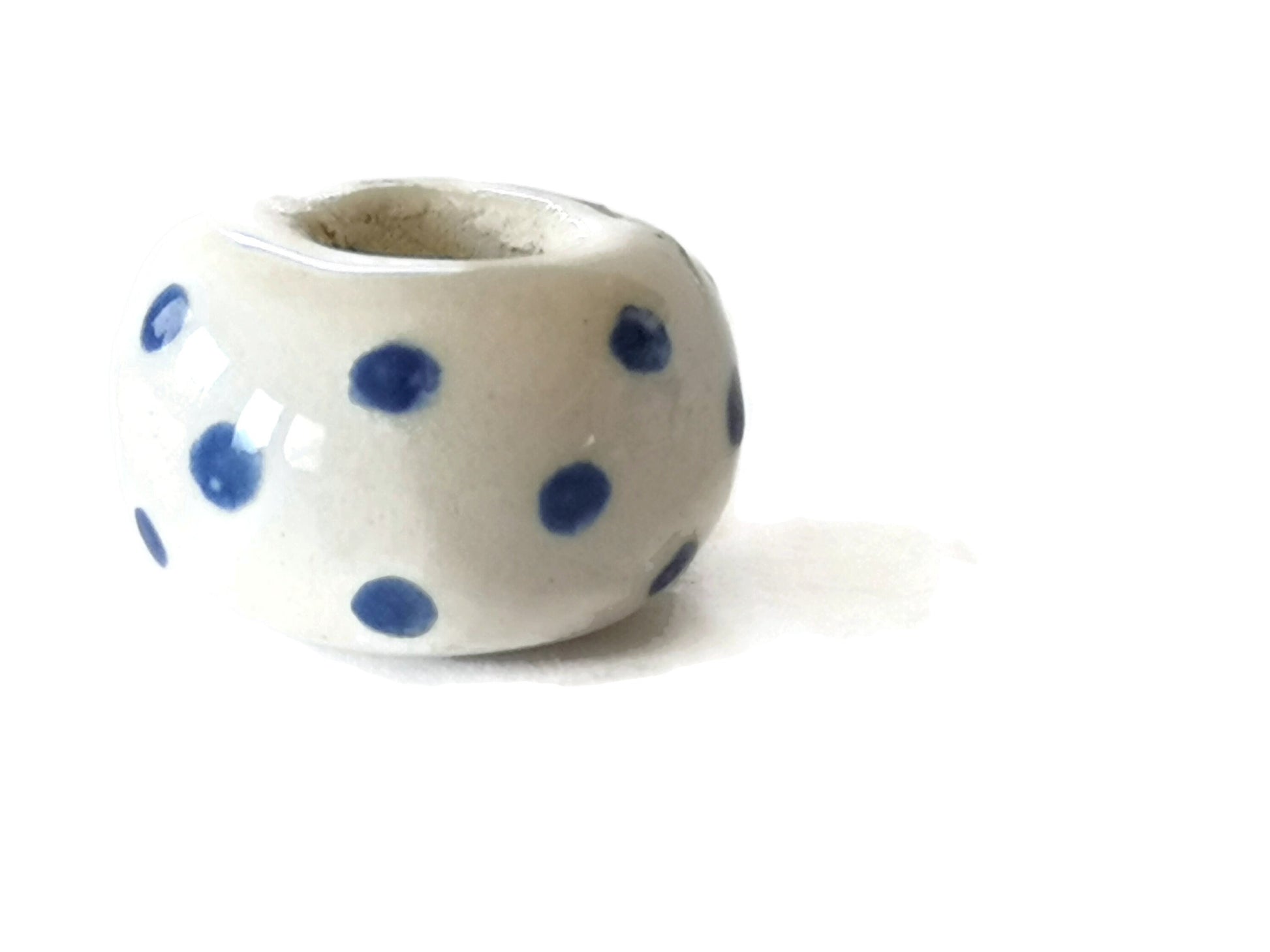 5Pc Large Hole Ceramic Beads, Handmade Macrame Beads for Jewelry Making, Clay Beads, Beard Beads for Hair Braids, Pony Beads, Best Sellers - Ceramica Ana Rafael