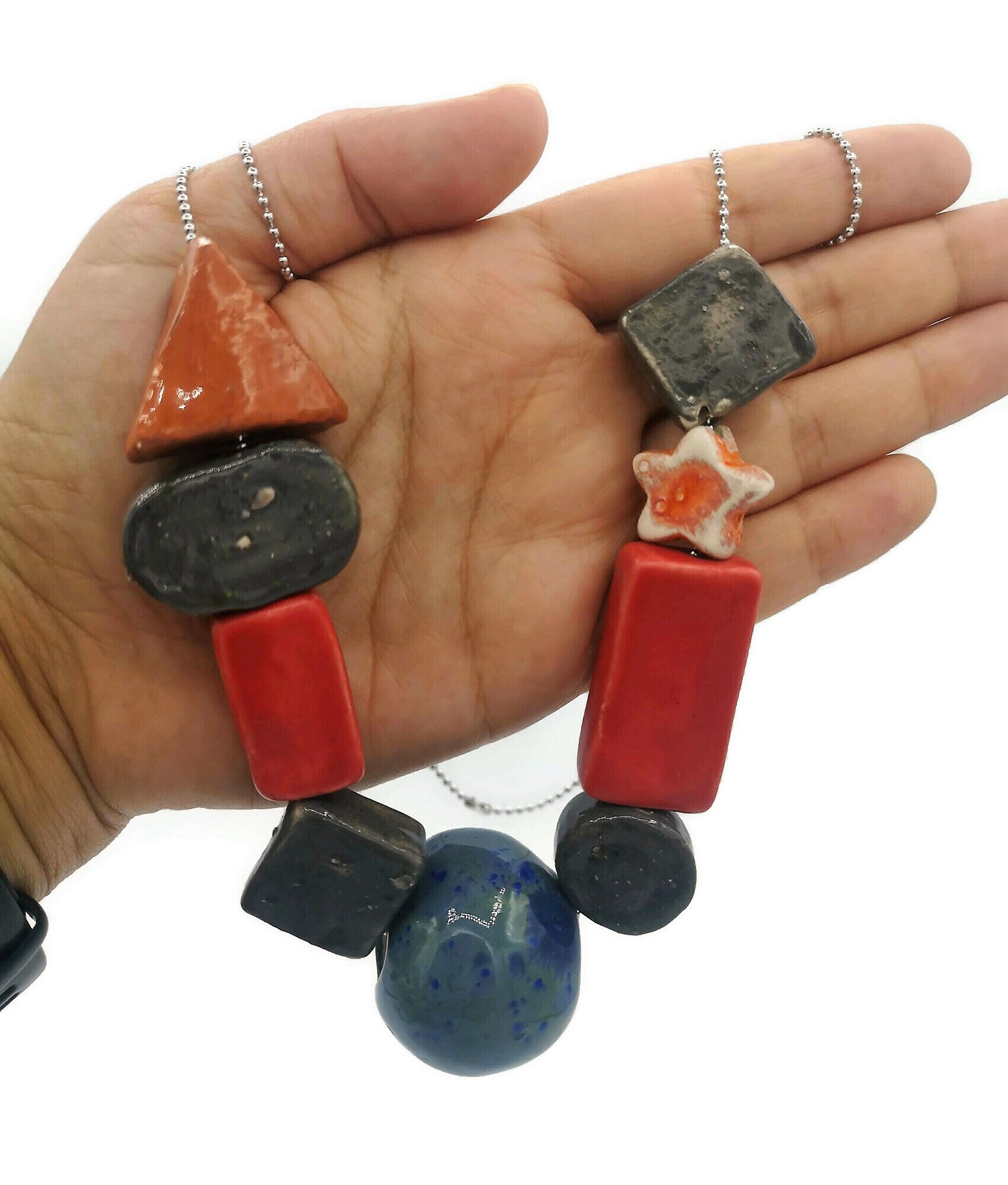 Everyday Necklace, Beaded Necklace, Mothers Day Gift From Daughter, Best Gifts For Her, Colorful Clay Statement Necklace Mom Birthday Gift - Ceramica Ana Rafael