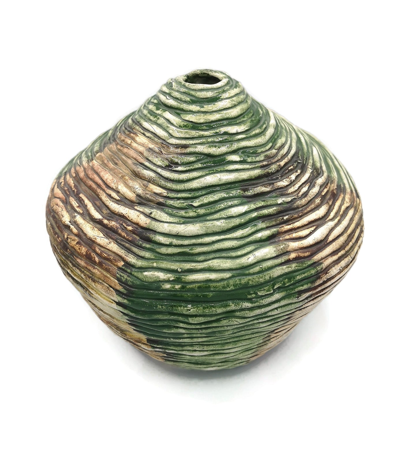 Handmade Ceramic Bud Vase, Rustic Home Decor, Unique Wedding Gift For Couple, Ceramic Sculpture With Antique Look, Large Floor Vase Textured - Ceramica Ana Rafael