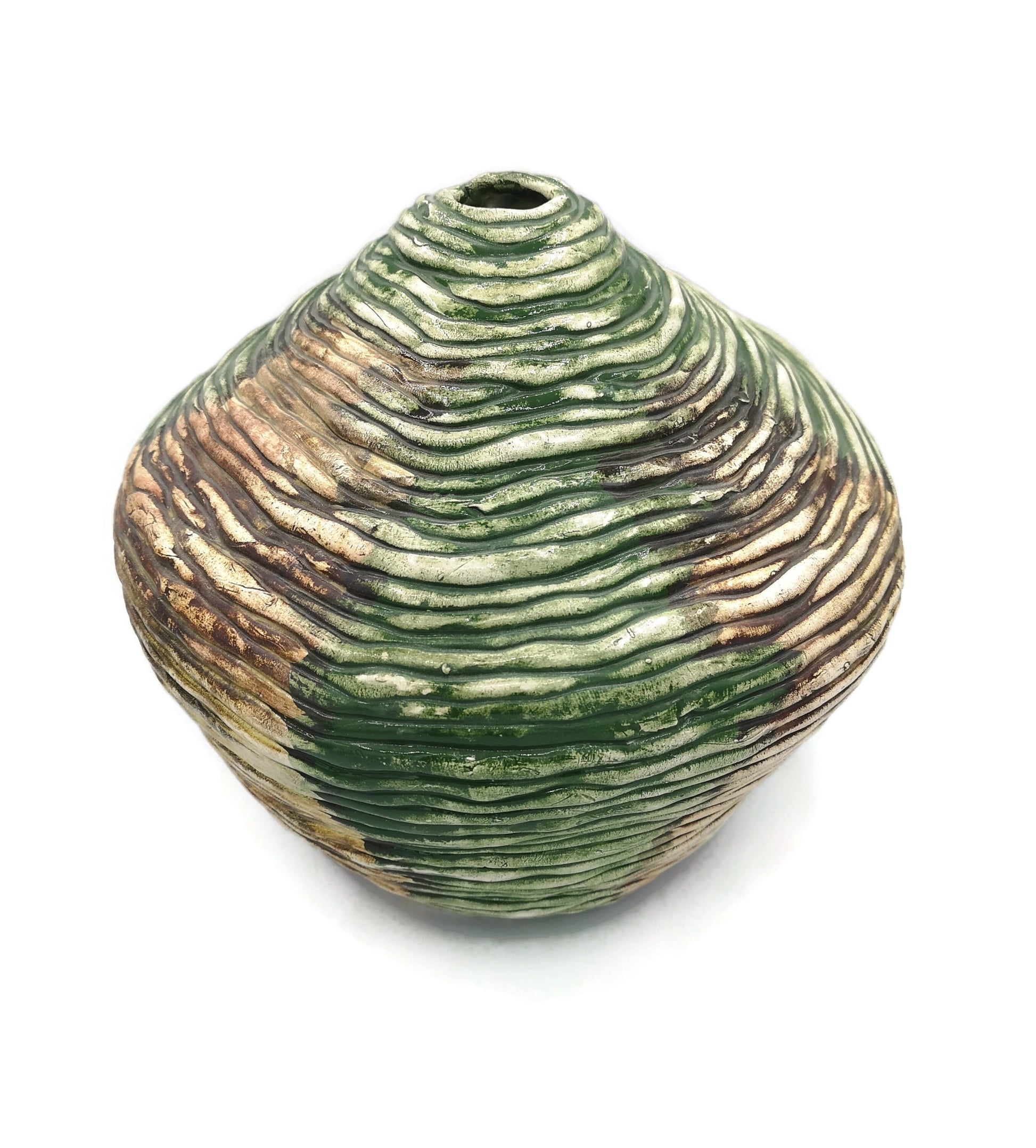 Handmade Ceramic Bud Vase, Rustic Home Decor, Unique Wedding Gift For Couple, Ceramic Sculpture With Antique Look, Large Floor Vase Textured - Ceramica Ana Rafael