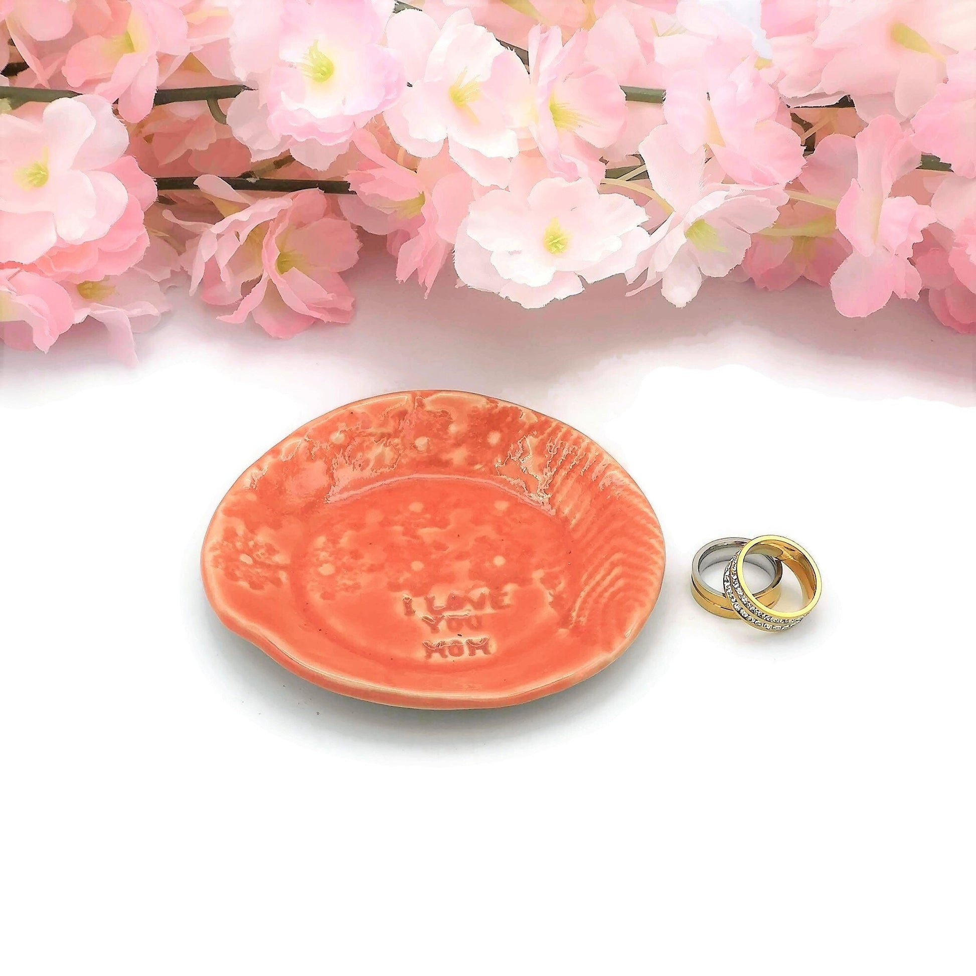 Ring Holder Dish, I love You Mom Gift From Daughter, Small Key Dish Best Gifts For Her, Custom Birthday Gift - Ceramica Ana Rafael