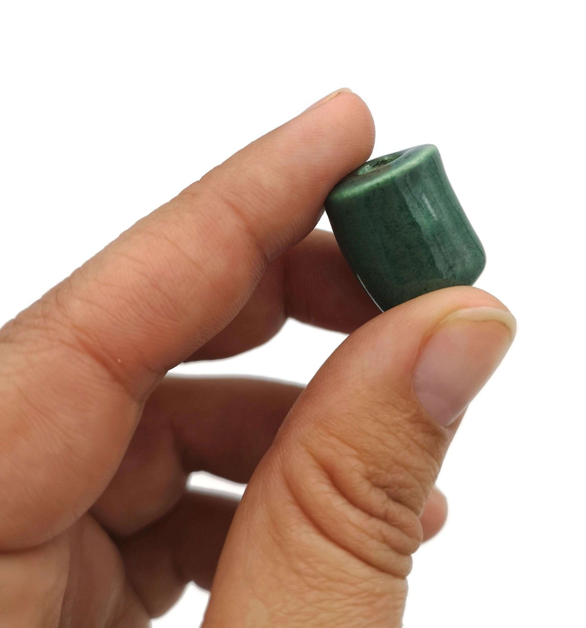 1Pc Ceramic Macrame Beads With Large Hole For Jewelry Making, Clay Tube Beads for Bracelets, dreadlock beads braid accessories