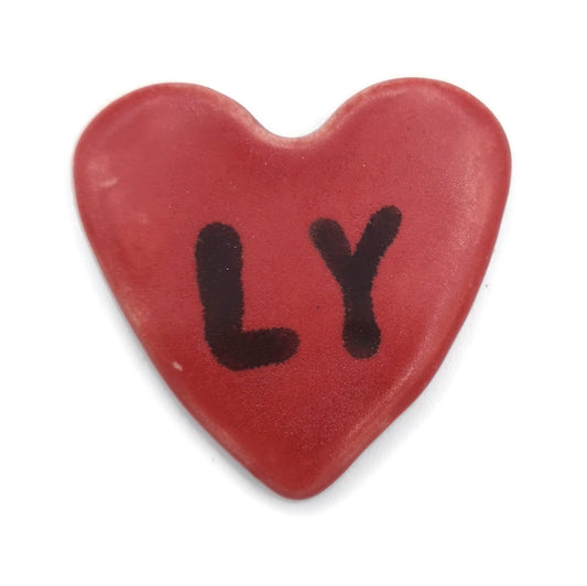 Handmade cEramic Red Heart Brooch For Women, Love You Valentines Day Gift For Her, Cute Brooches For Girlfriend, Ceramic Clothing Heart Pin - Ceramica Ana Rafael
