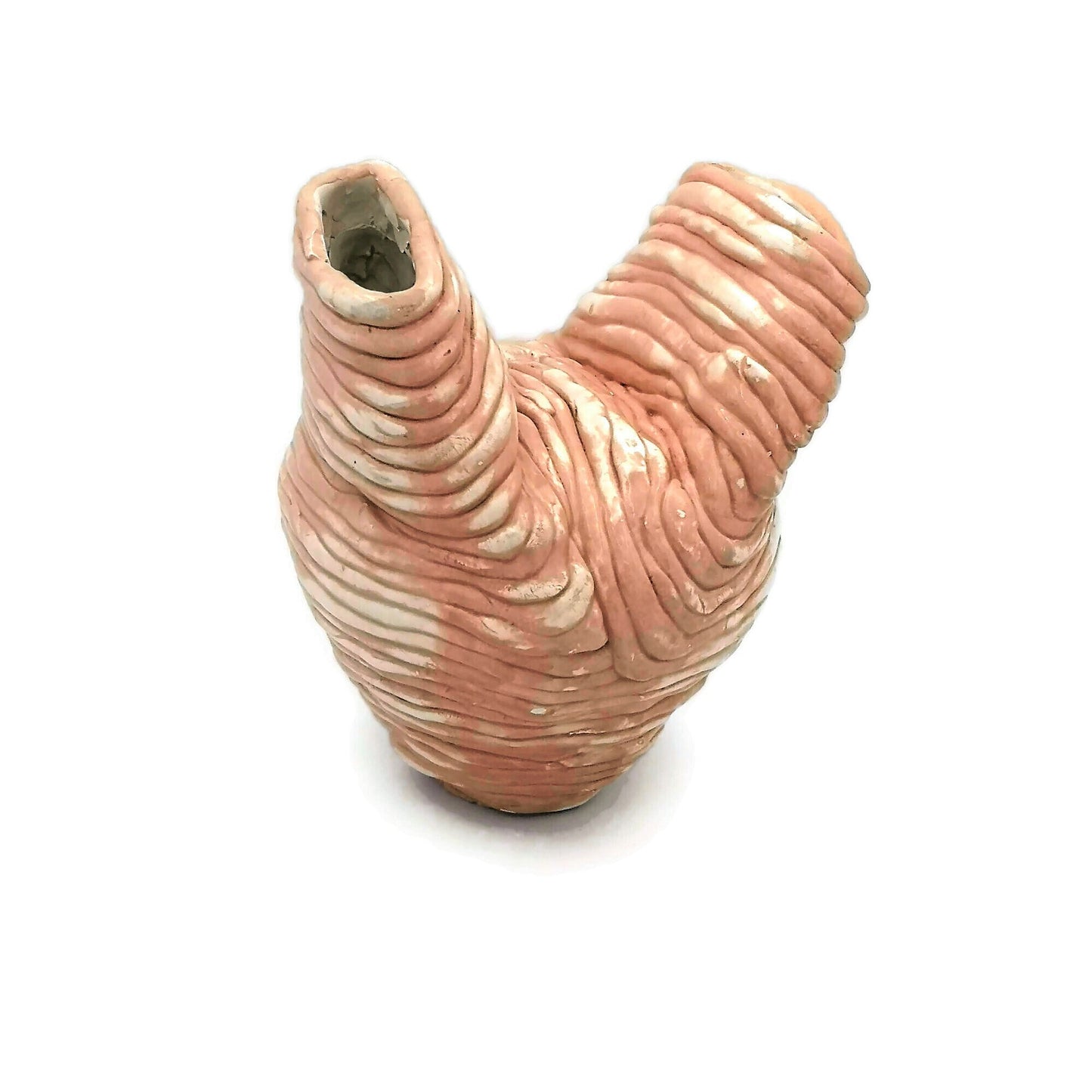 Sculptural Handmade Ceramic Pink Vase With Texture and Organic Shape, Unique Bud Vase For Home Decor - Ceramica Ana Rafael