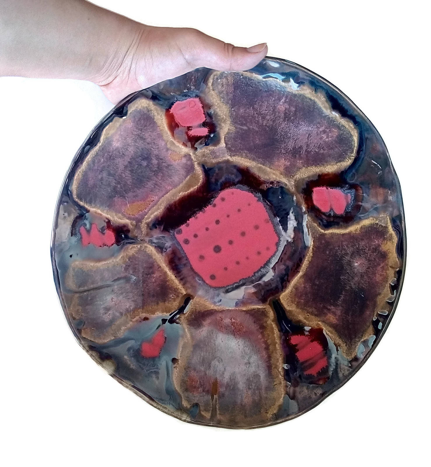 Decorative Plate For Display, Abstract ceramic plate wall decor, 9th anniversary for her, Mothers Day Gift Fro Daughter, Best Gifts For Her - Ceramica Ana Rafael