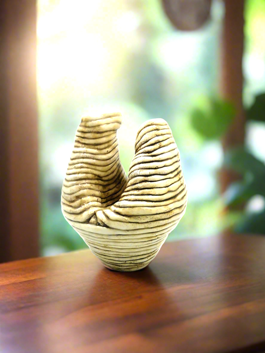 Sculptural Handmade Ceramic Vase – Mid Century Modern Abstract Pottery Vessel