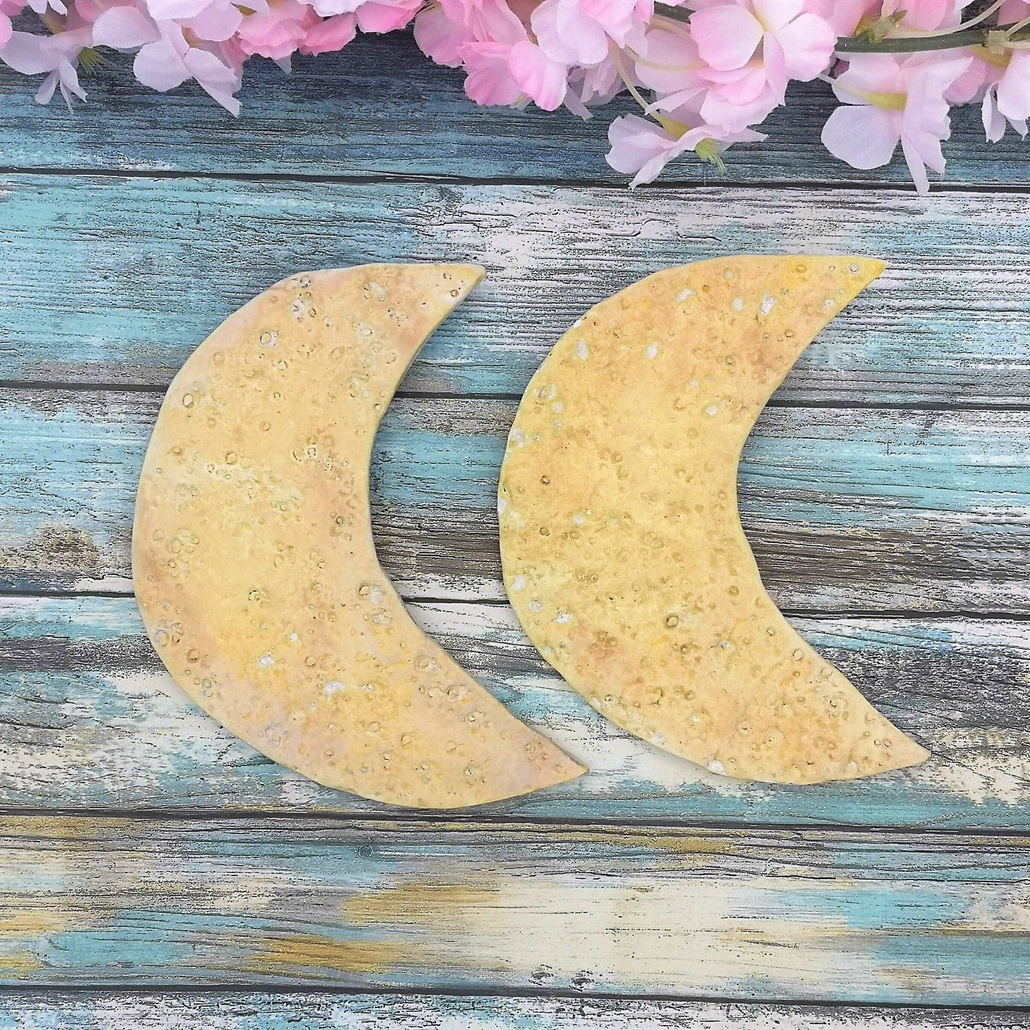 1Pc Handmade Ceramic Moon Wall Hanging, Boho Ceramic Nursery Ornaments