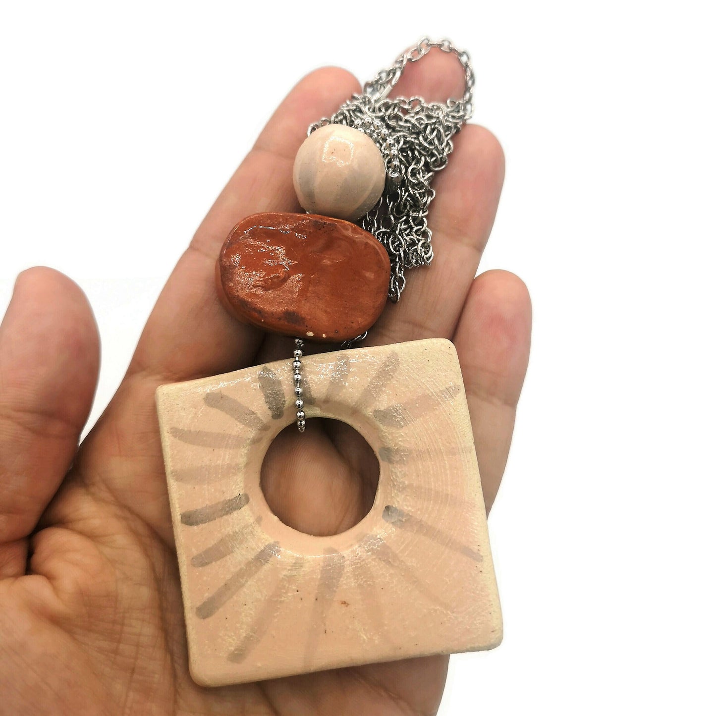 Everyday Necklace Aesthetic, Trendy Statement Pendant Necklace For Women, Best Gifts For Her, Unique Mom Birthday Gift From Son, Best Seller - Ceramica Ana Rafael