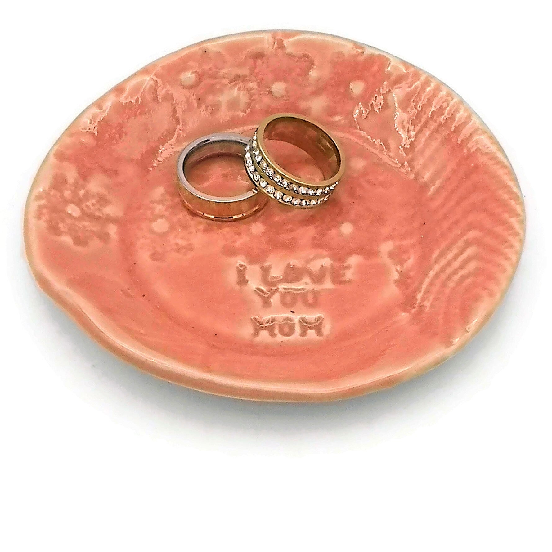 Ring Holder Dish, I love You Mom Gift From Daughter, Small Key Dish Best Gifts For Her, Custom Birthday Gift - Ceramica Ana Rafael