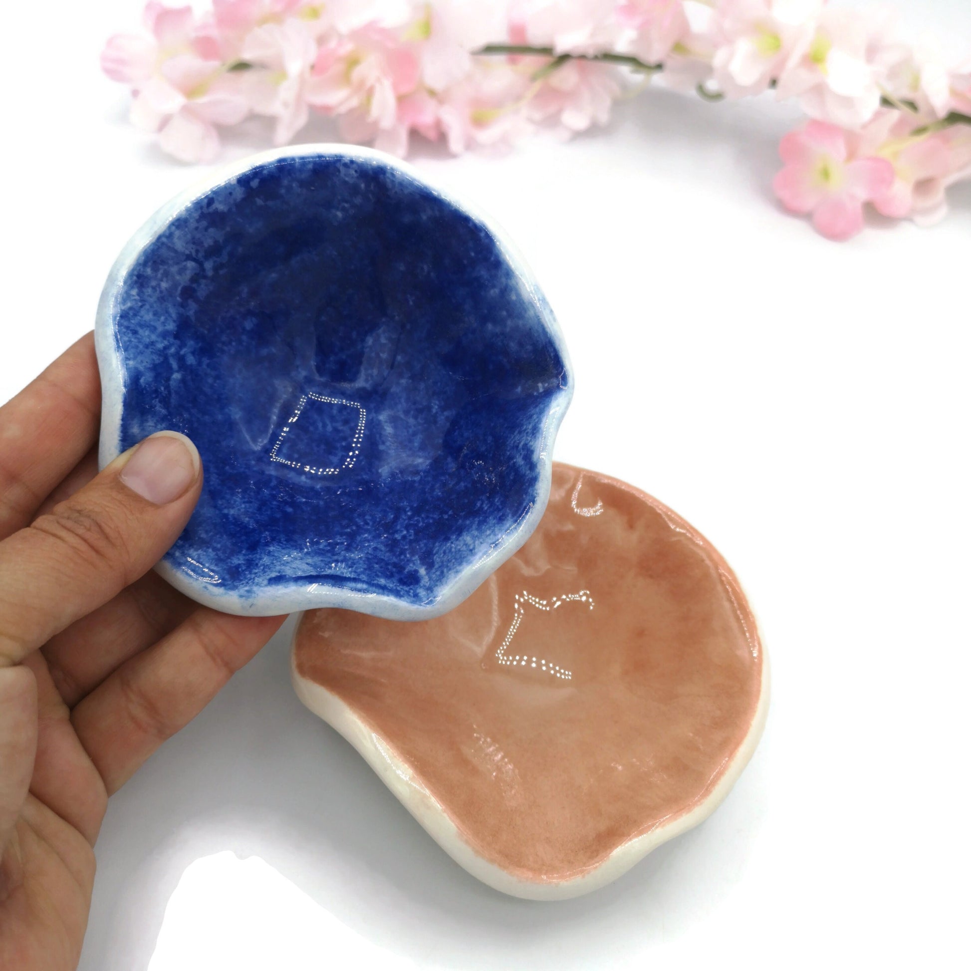 Set Of 2 Trinket Tray, Clay Trinket Dish, Best Friend Gifts For Her, Ceramic Ring Dish Mom Birthday Gift From Daughter, Small Jewelry Dish - Ceramica Ana Rafael