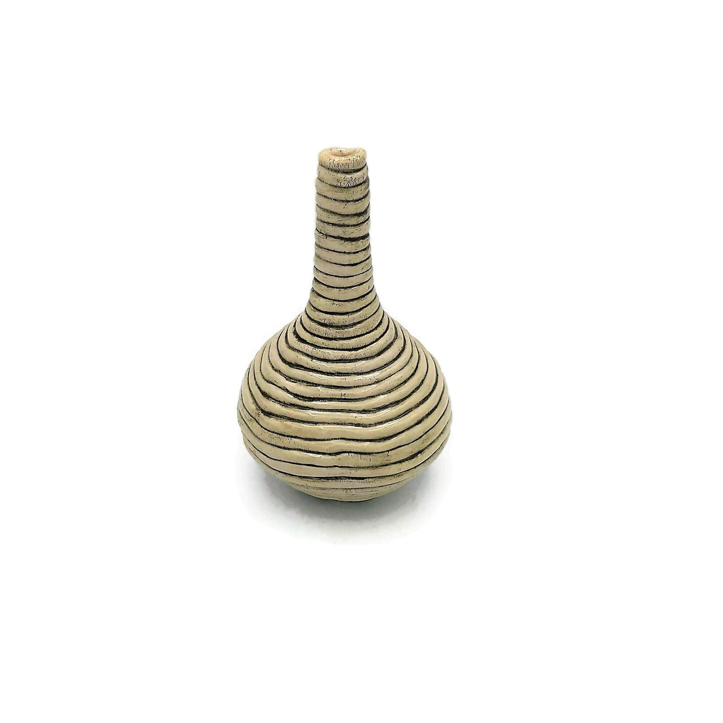 Tall Ceramic Vase, Modern Clay Sculpture, Bud Vase Textured For Table, Pottery Large Contemporary Art Wedding Gift For Couple - Ceramica Ana Rafael