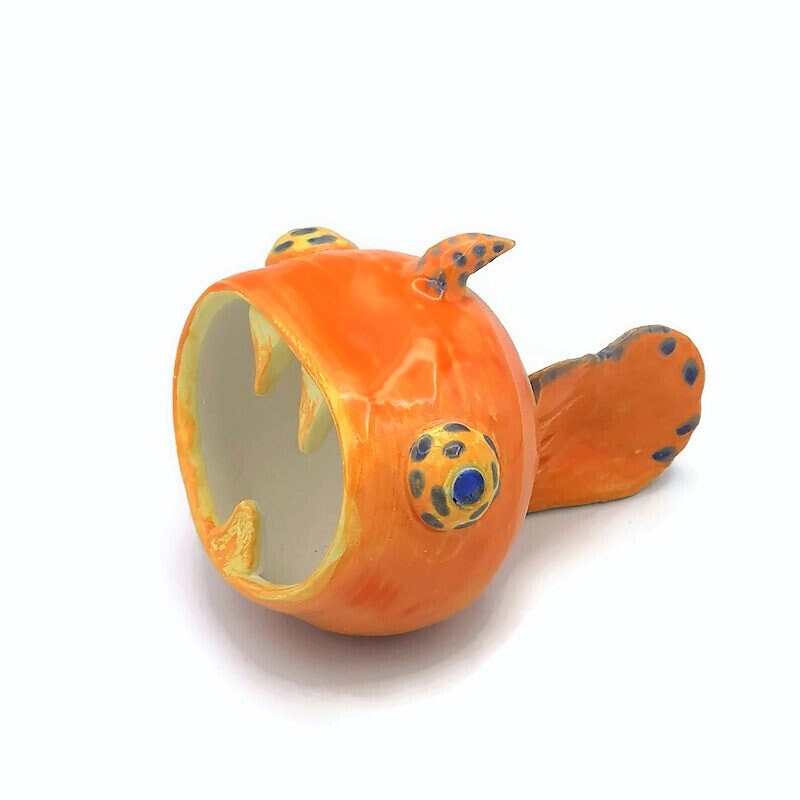 Weird Sculpture Ceramic Fish, Clay Sculpture, Office Desk Accessories Best Gifts For Him, Best Sellers Gifts For Women, Dad Birthday Gift - Ceramica Ana Rafael