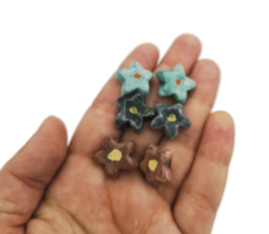 CUTE CABOCHONS, CERAMIC Jewelry, Assorted Cabochons, Set of 6 20mm Flatback Decorative No Hole Beads, Unique Gift For Mom - Ceramica Ana Rafael