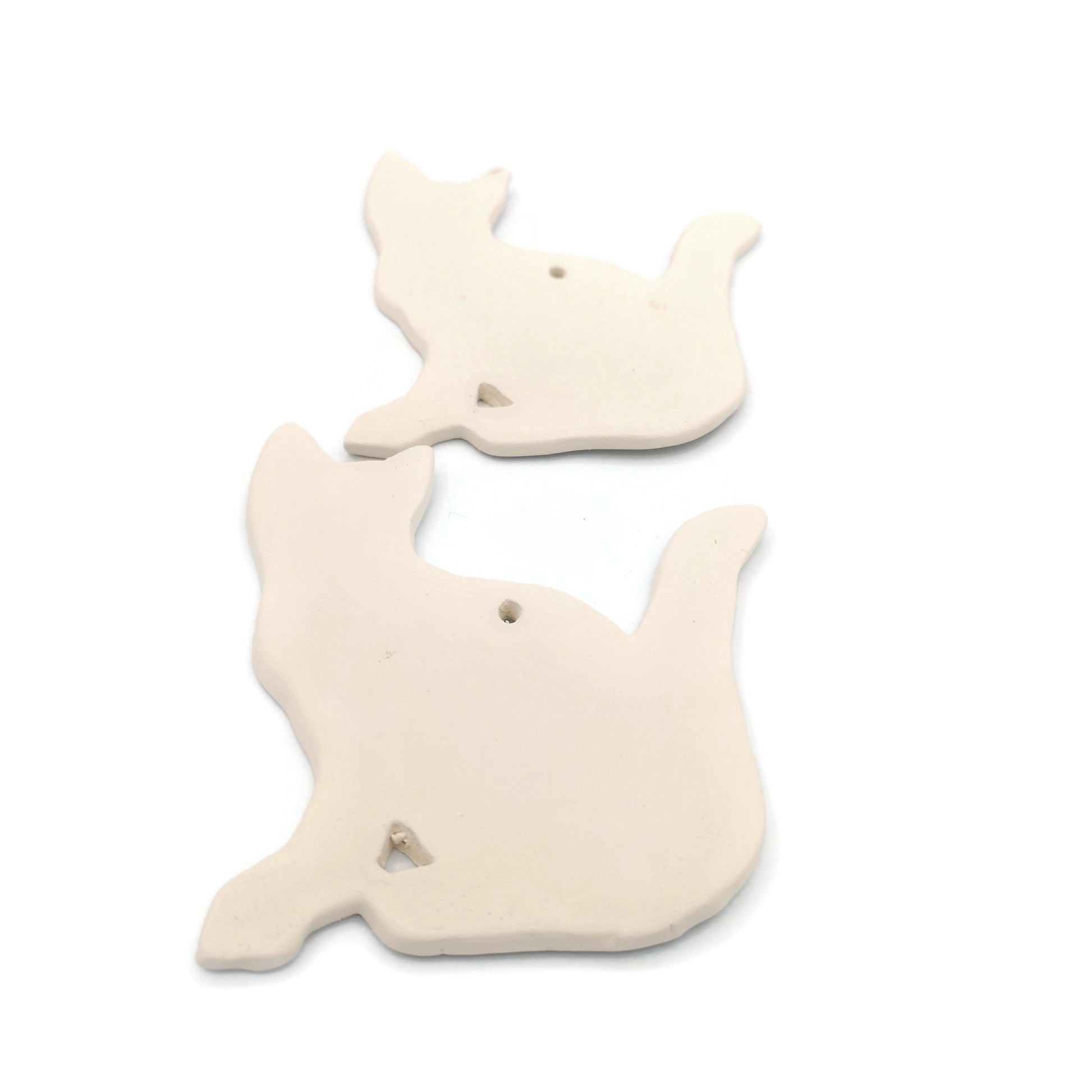 2Pc Ready To Paint Ceramic Bisque Cat Figurine, Adult Craft Kit, Cat Lover Mom Birthday Gift, Diy Halloween Decor - Ceramica Ana Rafael