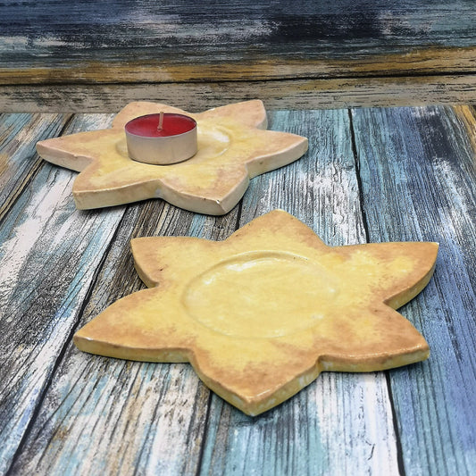 VOTIVE CANDLE HOLDER, Handmade Ceramic Tea Light Holder, Modern Candle Holder With Sun Shape, Best Selling Items, Just Because Gift - Ceramica Ana Rafael