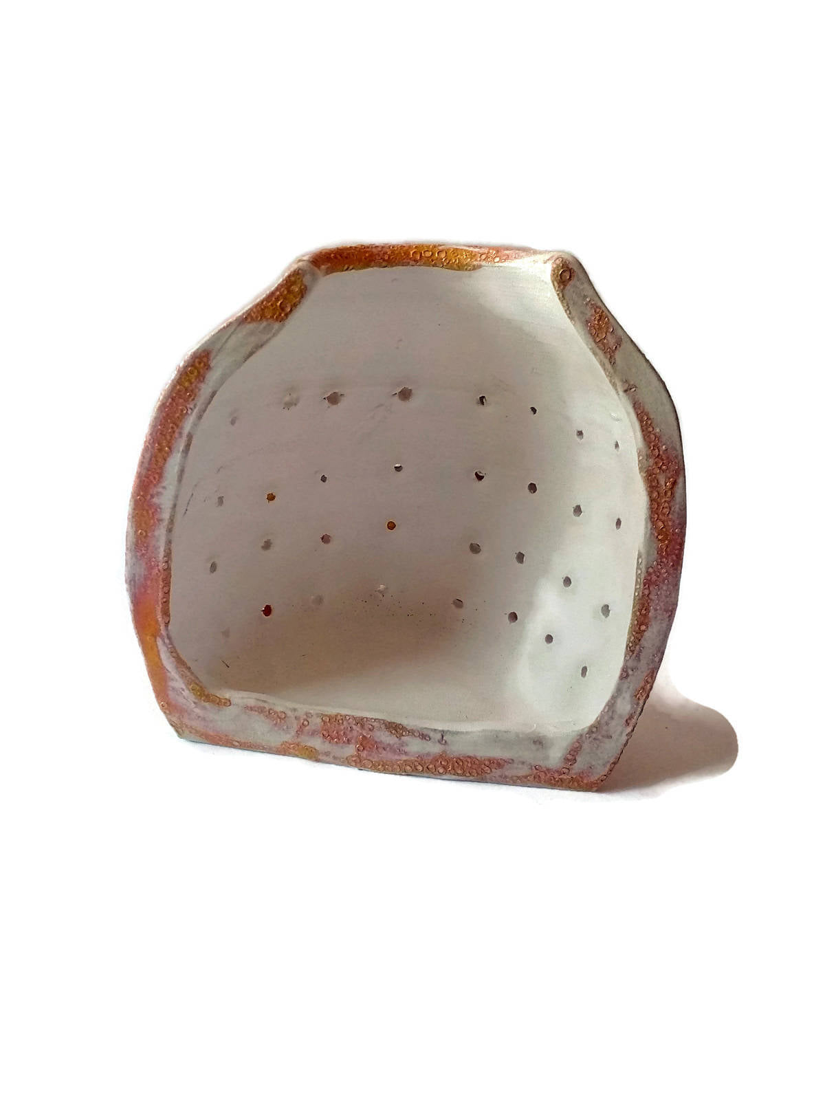 CANDLE LANTERN, CERAMIC Candle Holder, Orange Votive Candle Holder, Just Because Gift - Ceramica Ana Rafael