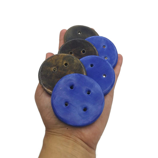 6Pc 55mm Extra Large Sewing Buttons For Crafts, Handmade Ceramic Round Novelty Buttons, Coat Button Lot For Clothes And Home Decor - Ceramica Ana Rafael