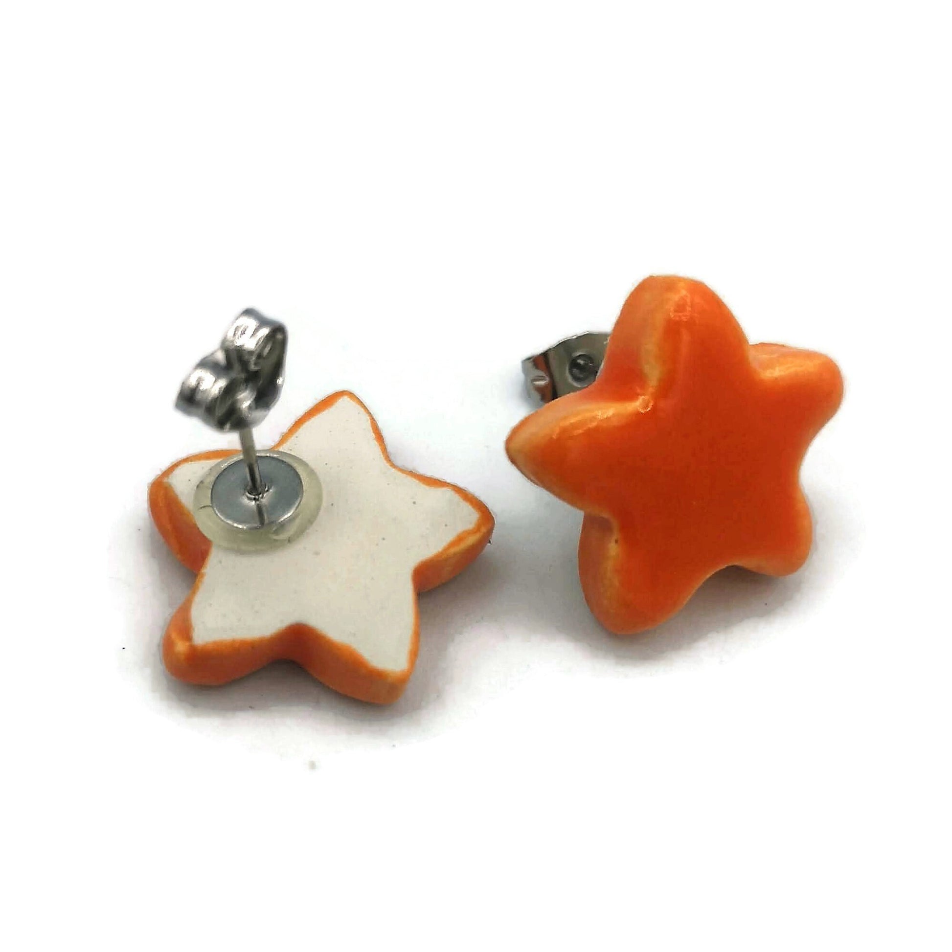 CELESTIAL EARRINGS, CLAY Stud Earrings, Designer Earrings, Star Earrings, Easter Basket Stuffer For Teen Girl, Ceramic Earrings Minimalist - Ceramica Ana Rafael