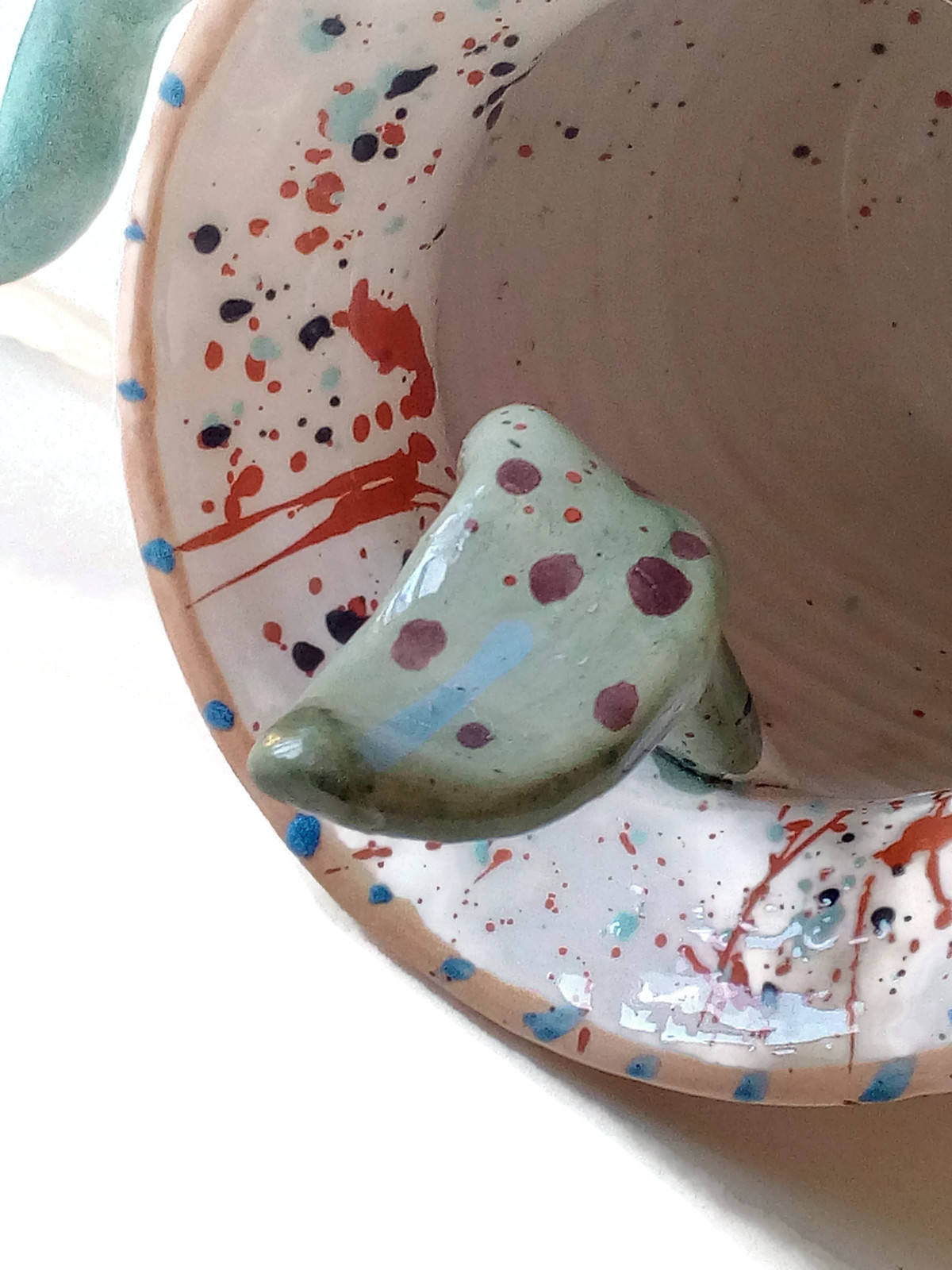 Handmade Ceramic Sculpture Weird Creature, Colorful Hand Painted Abstract Animal Figure, Clay Office Desk Accessories Best Gifts For Him - Ceramica Ana Rafael