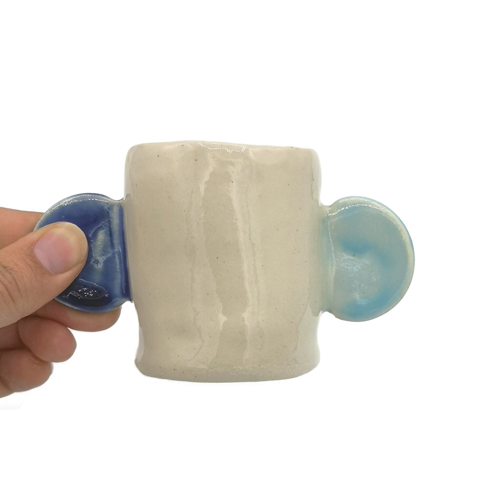 Blue Handmade Ceramic Espresso Cup, Funny Shot Glass Best Friend Gift For Him, Pottery Mug Father In Law Gift, Coffee Lover Gift - Ceramica Ana Rafael