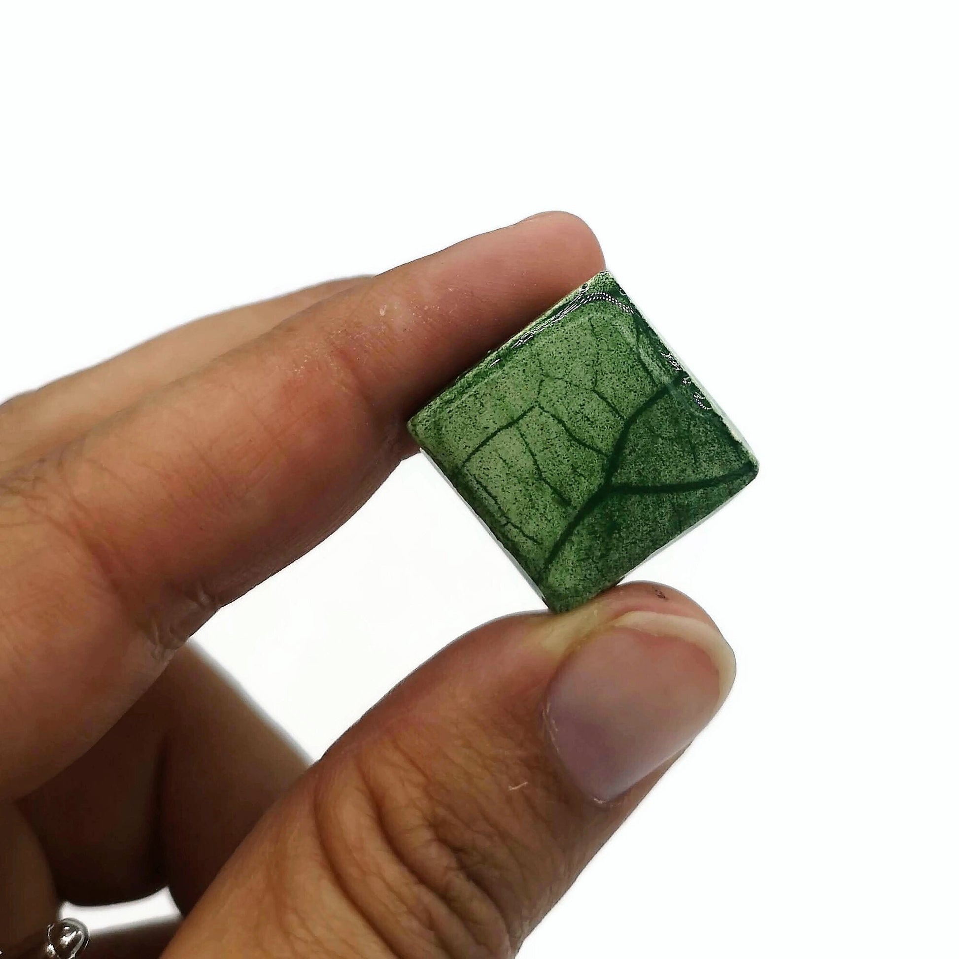 Handmade Ceramic Cufflinks For Dad, Plant Lovers Gift, 9th anniversary gift for boyfriend, Unique Style Everyday Porcelain Cufflinks - Ceramica Ana Rafael