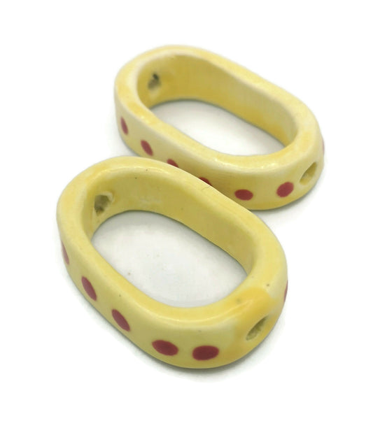 GEOMETRIC PENDANT, CERAMIC Components, Set Of 2 Unique Pendant For Necklace, Cute Clay Charm For Eclectic Jewelry - Ceramica Ana Rafael