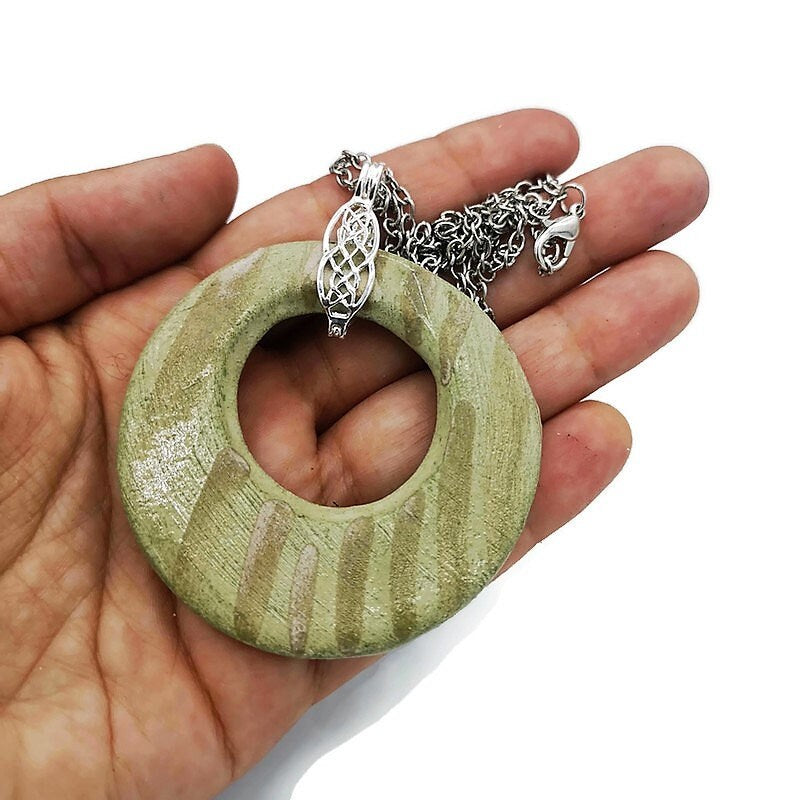 Aesthetic Porcelain Pendant Necklace For Women, Handmade Ceramic Jewelry, Hypoallergenic Vegan Necklace, Best Friend Gift, Mom Birthday Gift - Ceramica Ana Rafael