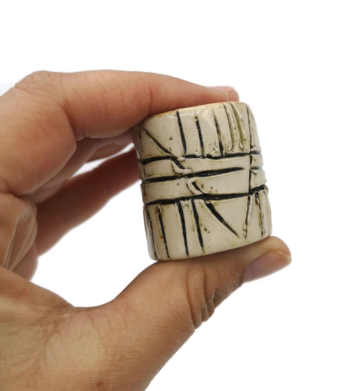 1Pc Macrame Beads Large Hole, Handmade Ceramic Tube Beads, Rustic Dread Beads for Men, Best Sellers Oversized Beads Trending Now